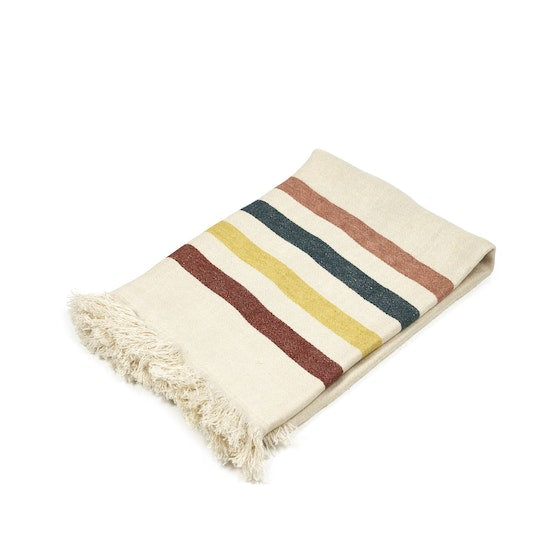 Lake Stripe Fouta Throw Libeco   