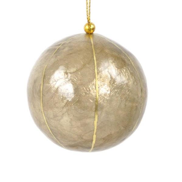 Ornament, Stripes in Buff/Gold Holiday Ornaments Kinta   